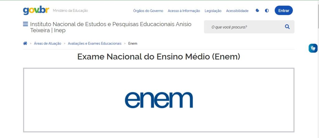 INEP ENEM 2022 → Acesso E Inscrições (enem.inep.gov.br)